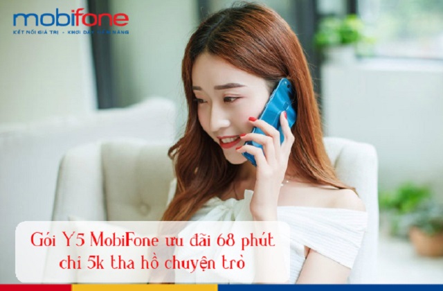 Đăng ký gói cước Y5 Mobifone có ngay 68 phút gọi chỉ 5000đ/ngày